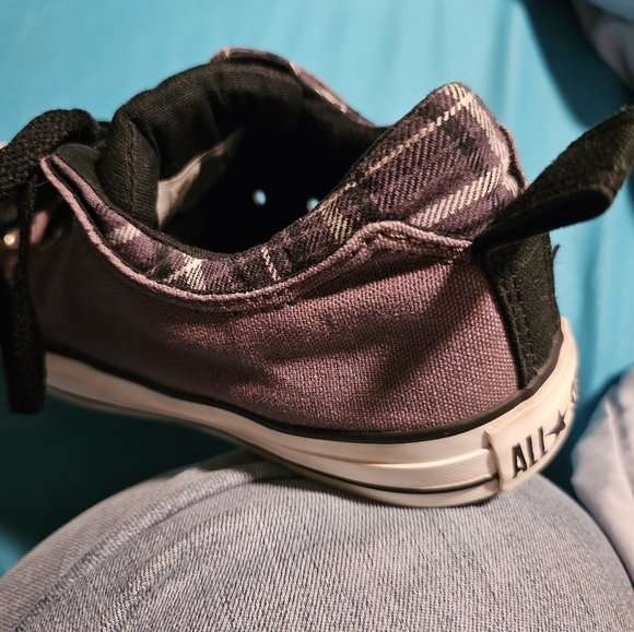 CONVERSE Sneakers Chuck Taylor Purple Plaid Trim Women's Size 8.5 Men's Size 6.5 - Picture 4 of 6